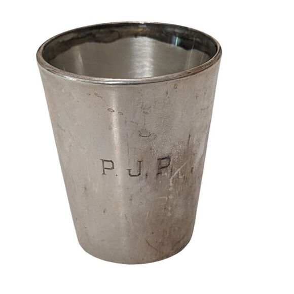 Antique Boardman Sterling Silver Glass Lined Cocktail Shot Glass Jigger Barware - Picture 1 of 4